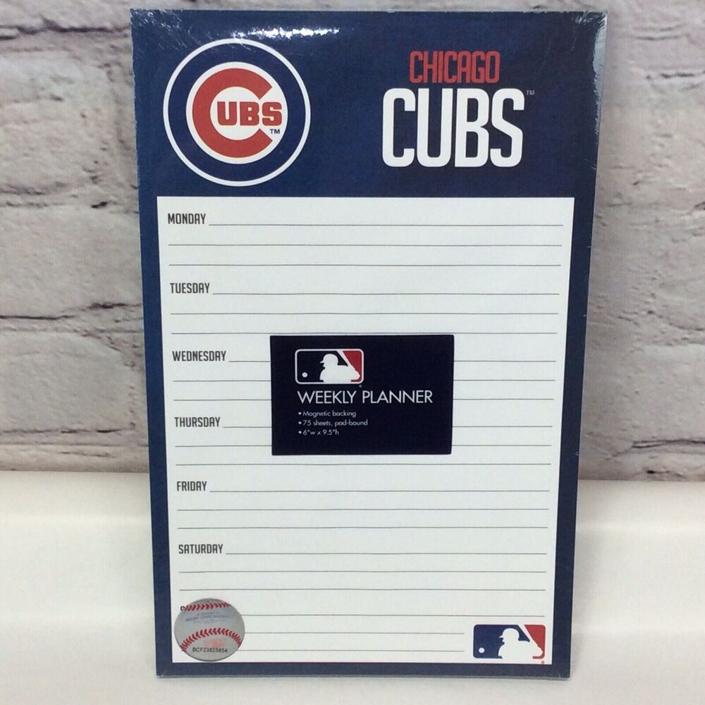 MLB Chicago Cubs 75 Sheet Weekly Planner Pad Baseball Team Magnetic Organization